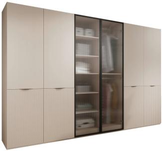 MOEBLO Drehtürenschrank Minewra 300 (Kleiderschrank 6-türig Schrank Garderobe Schlafzimmer, mit Glastüren)