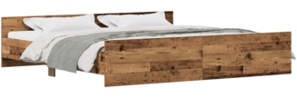 vidaXL Bettrahmen mit Kopfteil Altholz 203 x 203 x 50 cm Holzwerkstoff 3329303