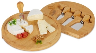 Bambus Käsebrett mit 4-tlg. Besteck Set 10044701