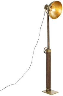 Qazqa Stehlampe Mangoes, ohne Leuchtmittel, E27, Bronze, Industrie, Holz, 1-flammig