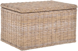 Krines Home Spielzeugtruhe Spielzeugtruhe Wäschetruhe Allzweck-Korb Griffen aus echtem Rattan, verschiedene Größen Truhe Aufbewahrung Box
