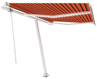 vidaXL Automatische Markise mit LED Windsensor 350x250 cm Orange/Braun 3069535