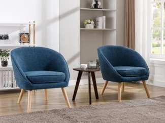 Vente-unique - Sessel - Stoff - Blau - LINDALE
