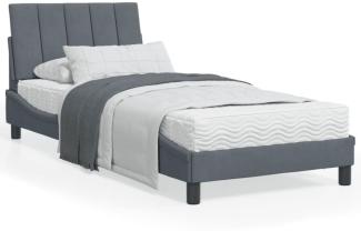vidaXL Bettgestell ohne Matratze "Hanko" Dunkelgrau 90x200 cm Samt 3207826