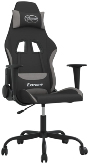 Gamingstuhl Drehbar Schwarz und Hellgrau Stoff