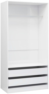 vidaXL Kleiderschrank Hochglanz-Weiß 100×50×200 cm Spanplatte [800609]