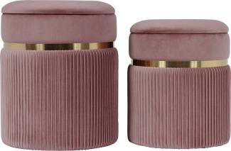 Hocker Zora 325 2er-Set Altrosa / Gold