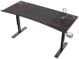 Ultradesk Cruiser Gerade Rechteckige Form Gaming Schwarz Schwarz Schwarz Rot