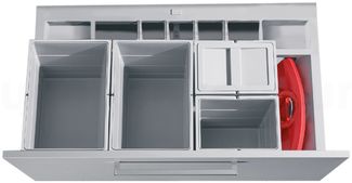 Hailo Abfallsammler 3620901 Separato-K 900 Einsatz 2x 18 + 2x 8 Liter Hellgrau