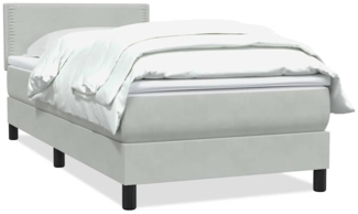 vidaXL Boxspringbett mit Matratze Hellgrau 90x210 cm Samt 3316095