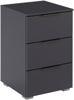 rauch Nachtkommode Nachttisch Nachtkonsole AGORDO in Dekor- oder Hochglanzfront (in zwei Griff-Farben, Breite 40 cm), mit 3 geräumigen Schubladen für viel Stauraum MADE IN GERMANY