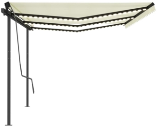 vidaXL Markise Manuell Einziehbar mit LED 6x3 m Creme 3070202