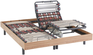 Relax-Lattenrost 2x30 Tellermodule mit OKIN-Motoren - 2 x 90 x 200 cm - Eichefarben - DREAMEA