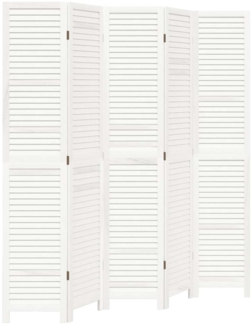 vidaXL 5-tlg. Raumteiler Weiß Massivholz Paulownia 358839