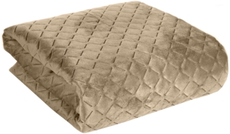 Samtdecke Tagesdecke DIMON beige 70x160 cm beige