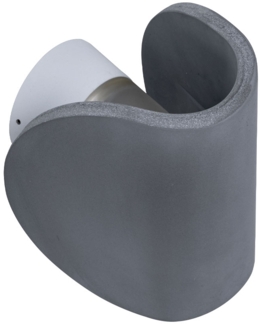 LED Wandleuchte, Beton, grau, halbrund, H 15,7 cm
