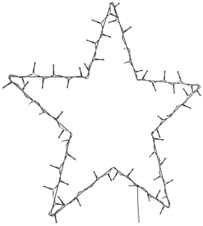 vidaXL Weihnachtsbeleuchtung Stern-Silhouette 80 LEDs Warmweiß 4019602