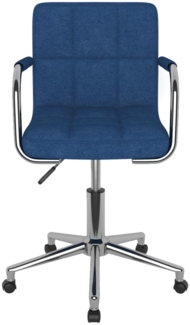 vidaXL Esszimmerstuhl Drehbar Blau Stoff, Drehbar [3088159]