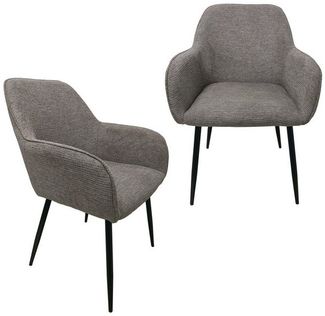 HTI-Living Esszimmerstuhl Stuhl Albany Waffle Hellbraun 2er-Set (Set, 2 St), Esszimmerstuhl Armlehnenstuhl Polsterstuhl