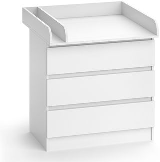 Wickelkommode Emma Weiß 80 x 87 cm mit 3 Schubladen Vicco