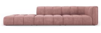 Micadoni Modulares Sofa Serena 4-Sitzer offene Seite Links Strukturierter Stoff Rosa