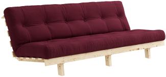 Karup Design LEAN Futonsofa Gestell Natur, Matratze Bordeaux