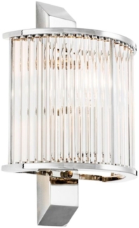 Casa Padrino Luxus Wandleuchte Silber 20,5 x 12 x H. 30 cm - Designer Wandlampe