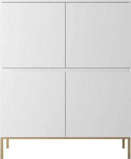Selsey Bemmi Highboard, Holzwerkstoff Metall, Weiß, 100 cm breit
