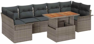 vidaXL Garten-Sofa-Set mit Kissen 8 pcs Grau 3349299