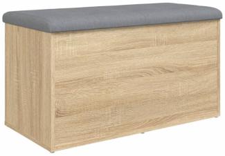 Sitzbank mit Stauraum, Holzwerkstoff, Sonoma-Eiche, 82x42x45 cm