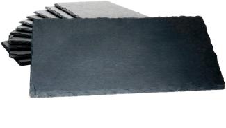 12x Schieferplatten 17x34 cm Tisch-Set Untersetzer Servierplatte Naturschiefer