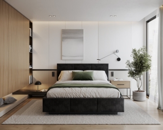 thematys Polsterbett Stauraumbett mit Bettkasten 90x200, 120x200, 140x200, 160x200, 180x200 (TOPSELLER - MADE IN EU - 4 Bezüge - CORD, OTTAWA, VELOURS - Optional mit Matratze bestellbar, mit großen gepolsterten Kopfteil, mit Bettkasten zum aufklappen),...