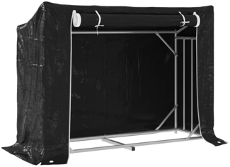 vidaXL Brennholzregal mit Regenschutz 151x60,5x110,5 cm Stahl Verzinkt 4104941