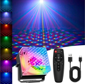 Jibenhome LED Nachtlicht LED Discolicht LED Partylicht DMX,LED DJ Party Licht mit Fernbedienung, USB,RBG,Für Tanzpartys, Geschenke, Hochzeiten, Weihnachten