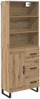 vidaXL Highboard Artisan-Eiche 69,5 x 34 x 180 cm Holzwerkstoff 3415851
