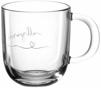 Leonardo Tasse EMOZIONE allyouneedislove, Kaffeetasse, Becher, Henkelglas, Glas, Mehrfarbig, 300 ml, 046451