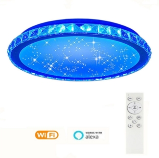 oyajia Deckenleuchte 36W RGB LED Deckenleuchte Dimmbar Sternenhimmel Wohnzimmer Deckenlampe, LED fest integriert, Kristall Deckenlampe,Dimmbar mit Fernbedienung oder APP-Steuerung