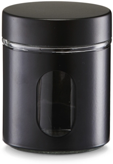 ZELLER 19795 Vorratsglas 600 ml mit Metallmantel SCHWARZ, pulverbeschichtet