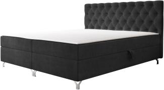 Mirjan24 Boxspringbett mit H3-Matratze Cylio II, schwarz, 200x200 cm