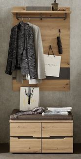 Garderoben-Set >Memphis< (2-teilig) Artisan Eiche Dekor / graphit - 145 x 192 x 38 (BxHxT)