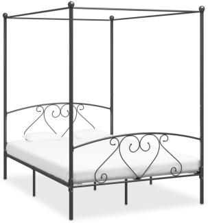 Himmelbett-Gestell Grau Metall 160x200 cm [284444]