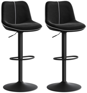 VASAGLE Barhocker 2er Set, Barstühle höhenverstellbar, drehbare Küchenhocker, mit ergonomischer Rückenlehne, Samt, für Kücheninsel, Hausbar, modern