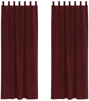 vidaXL Vorhänge mit Vorhängen 2 pcs Weinrot 140x225 cm Samt 4107310