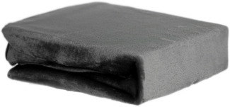 Plüsch Spannbettlaken 90-100 x 200 cm + 30 cm mit Rundumgummizug - Cashmere Touch 180 gsm Anthrazit