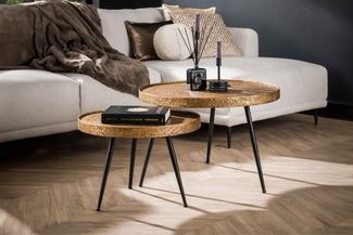 KAWOLA Couchtisch ARINOS Set 2-tlg. Metall bronze 50 x 74 x 74 cm