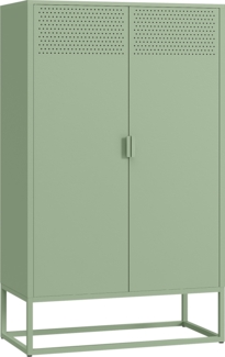 skølm 'Izar' Metallkommode, Doppeltür, mintgrün, 135 x 80 x 40 cm