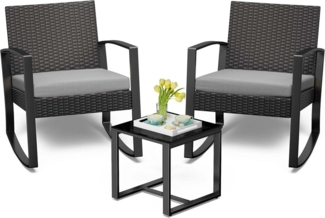 Bealife Gartenmöbel Set Balkon 2 Personen Outdoor Rattan Terrasse Pool