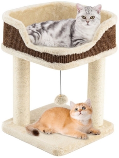 COSTWAY Kratzbaum, Katzenbaum, Kletterbaum, Katzenmöbel, mit Ball