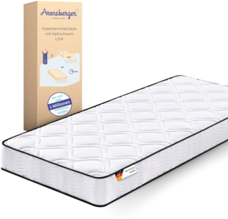 Arensberger LISA Federkernmatratze - 19cm Höhe - Matratze mit Schaumstoff Schicht - H2 H3 Mittelfest – 7 Zonen - Federkern - Liegekomfort 120x200cm