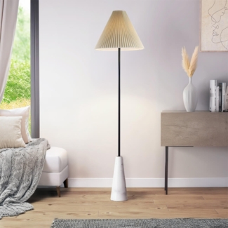 HOME DELUXE Stehlampe in Marmoroptik - Weiß